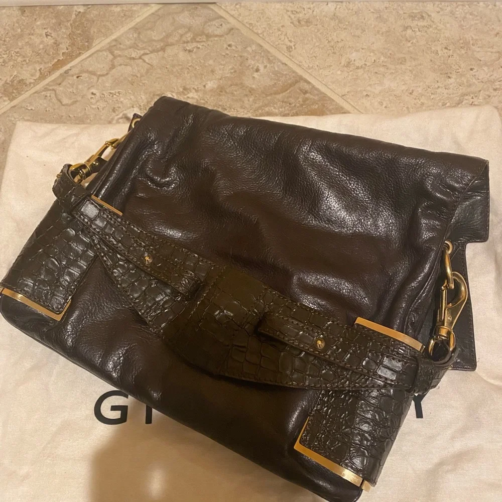 Givenchy brown leather alligator hand bag - Picture 8 of 9